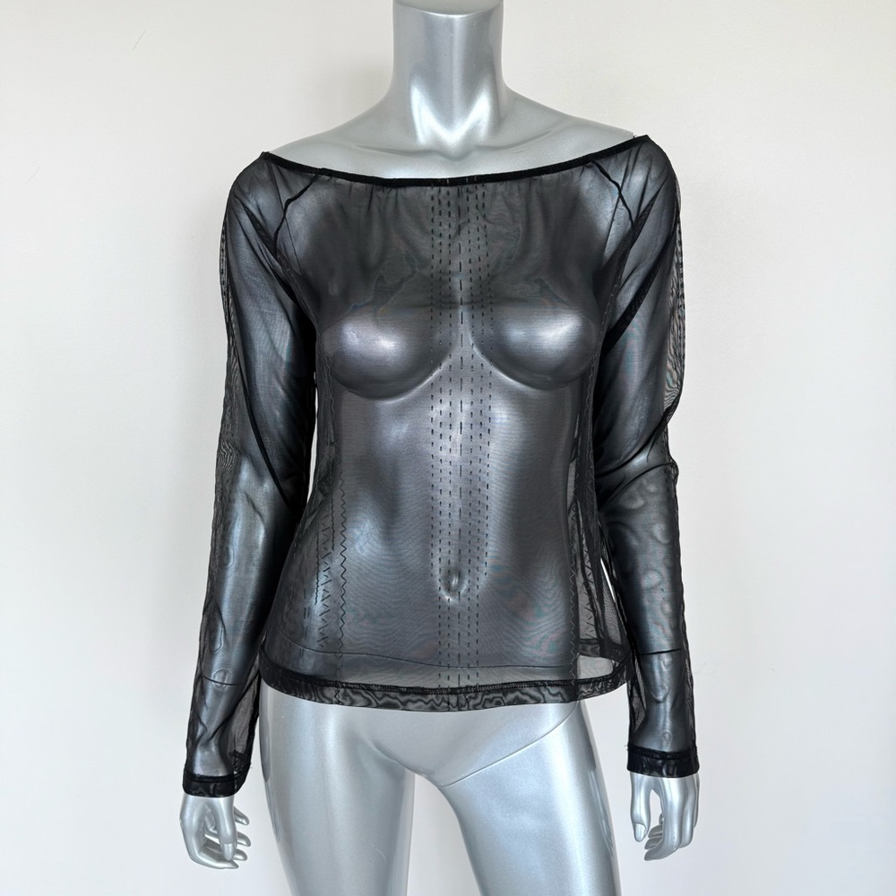 Gianfranco Ferre Jeans sheer women top size L Authentic